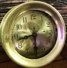 <span class=sold>** SOLD **</span>Seth Thomas Brass Ship's Clock, Kelvin White Company,  New York