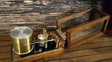 <span class=sold>** SOLD **</span>Antique Brass and Mahogony Barograph