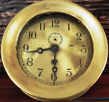 <span class=sold>** SOLD **</span>Seth Thomas Brass Ship's Clock, Kelvin White Company,  New York