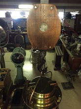 <span class=sold>** SOLD **</span>Brass Lantern and Wood Pulley Design Lamp
