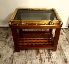 <span class=sold>** SOLD **</span>Brass Porthole Table
