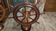 <span class=sold>** SOLD **</span>Brass ship wheel