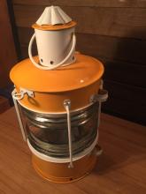 Sarı ve Beyaz Boyalı Galvaniz Fener